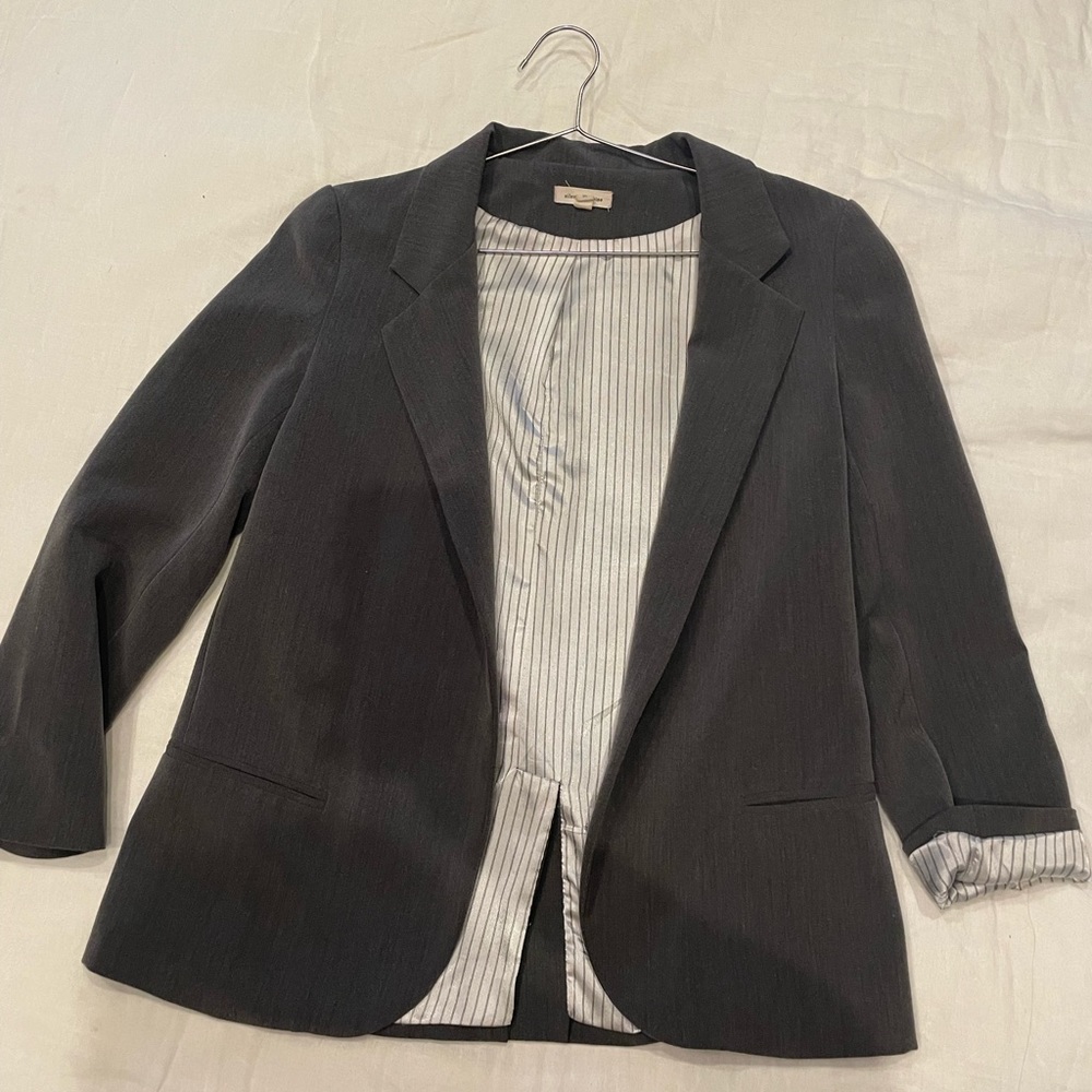 Silence + Noise Grey Blazer